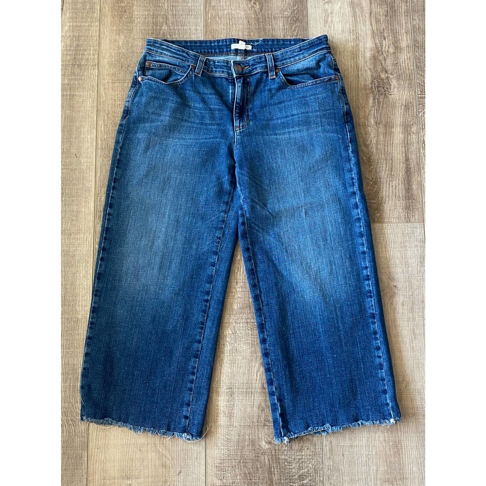 Eileen Fisher Petite Wide Leg Jeans with Raw Hem